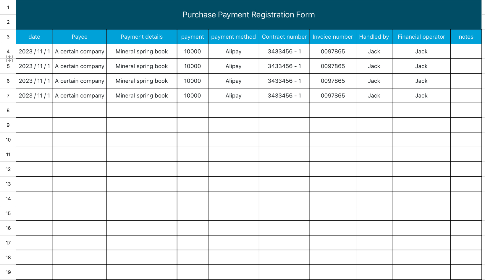 Formulaire d'inscription pour le paiement des achats
